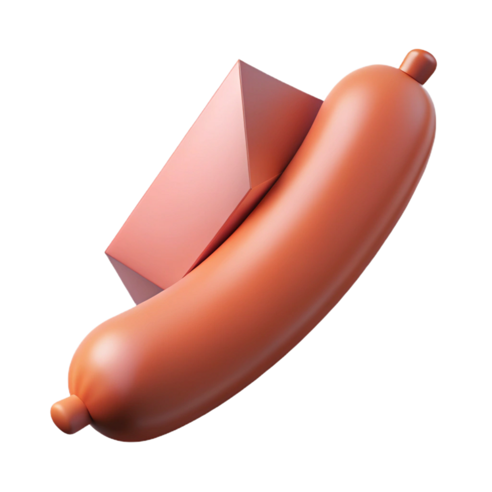 magnificent vintage Synthetic Sausage Diagonal Angle Cutout with Shadow authentic png