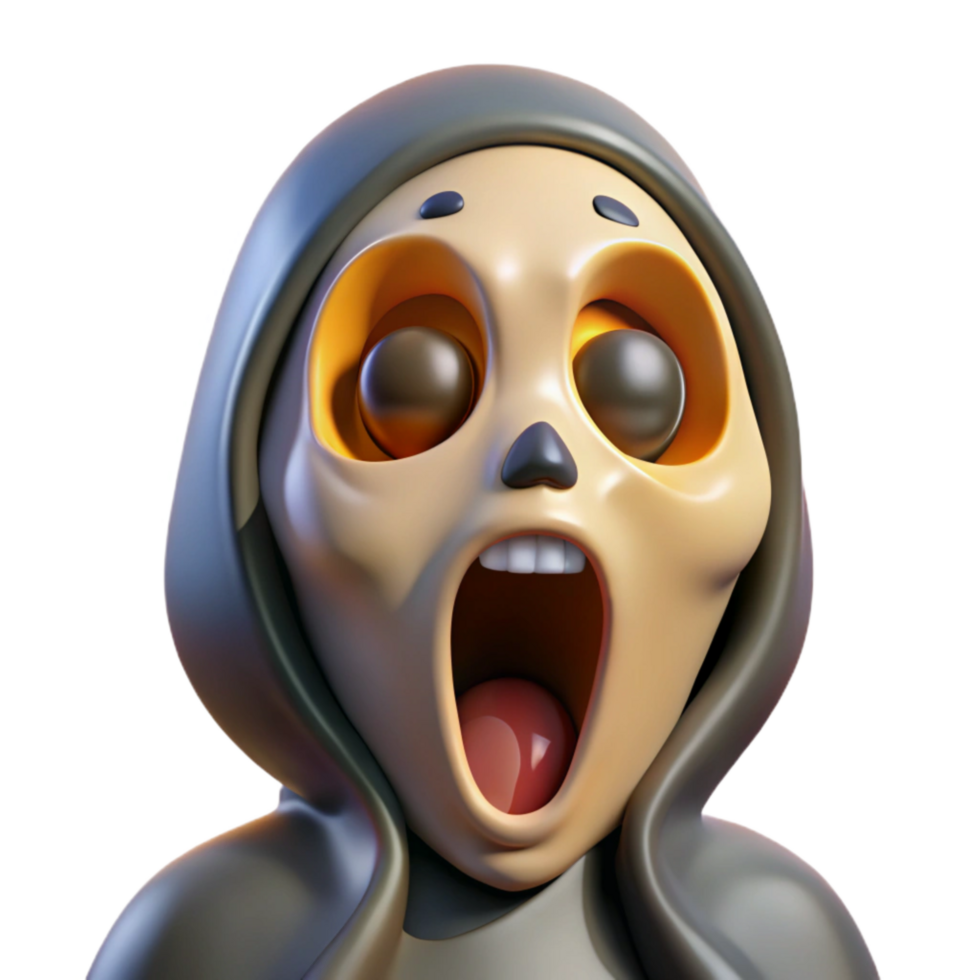 magnificent modern Synthetic Scream Isolated with Glowing Eyes premium png