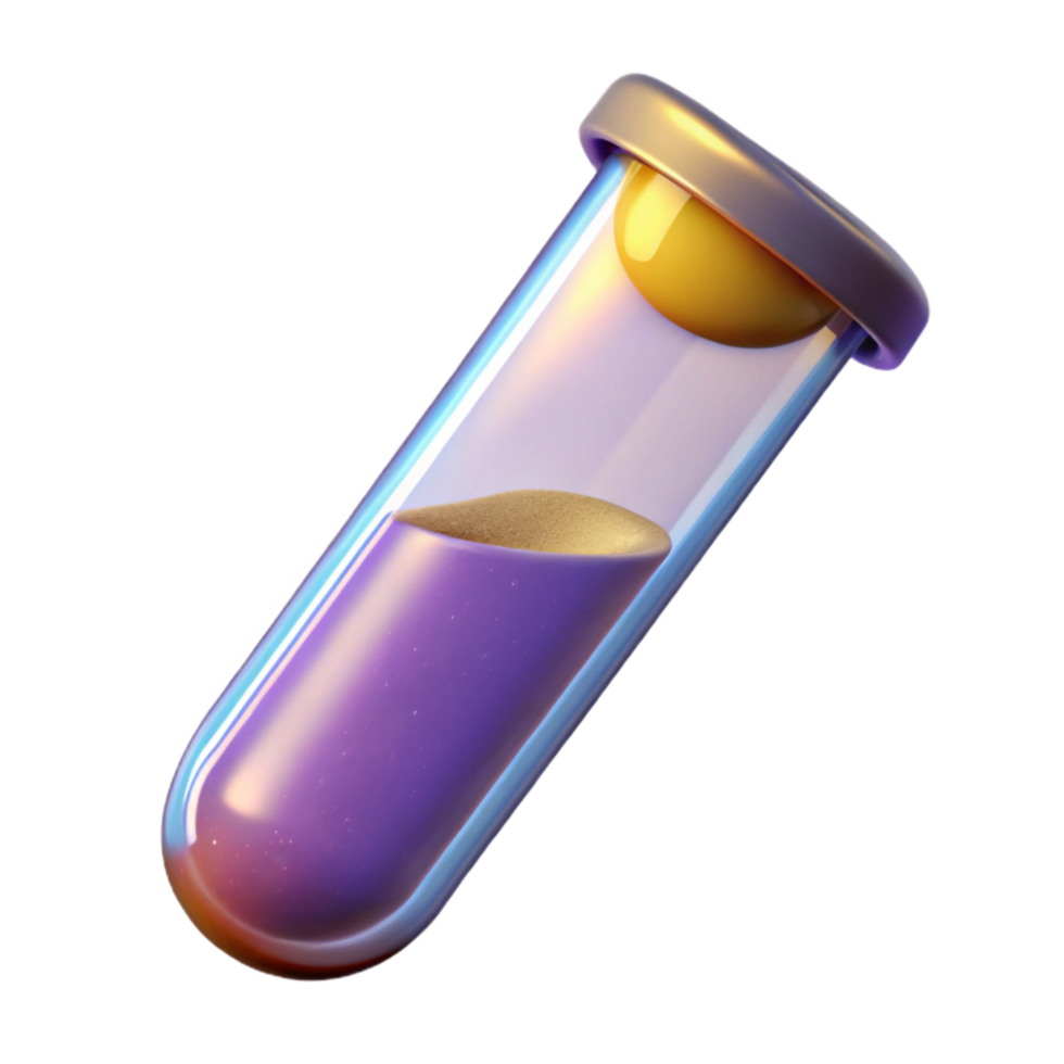 elegant minimalist Synthetic Test Tube Liquid Sample Transparent Background high quality png