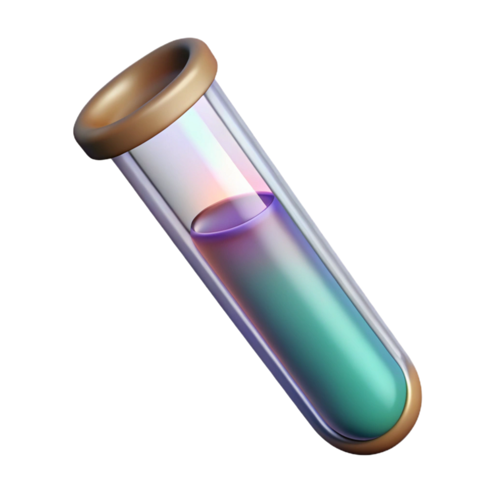 extraordinary abstract Synthetic Test Tube Liquid Sample Transparent Background high resolution png