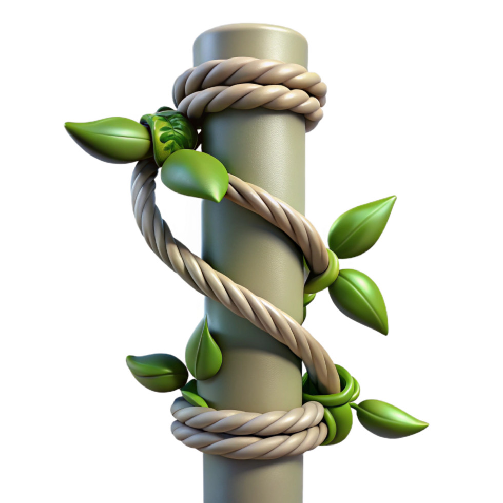 elegant creative Synthetic Vine Wrapping Around Pole Isolated genuine png