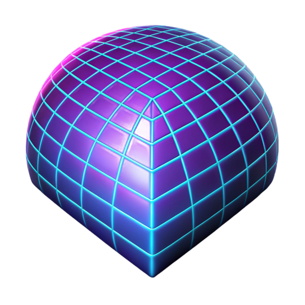 elegant minimalist Synthwave Grid Cutout with Blue Lines detailed png