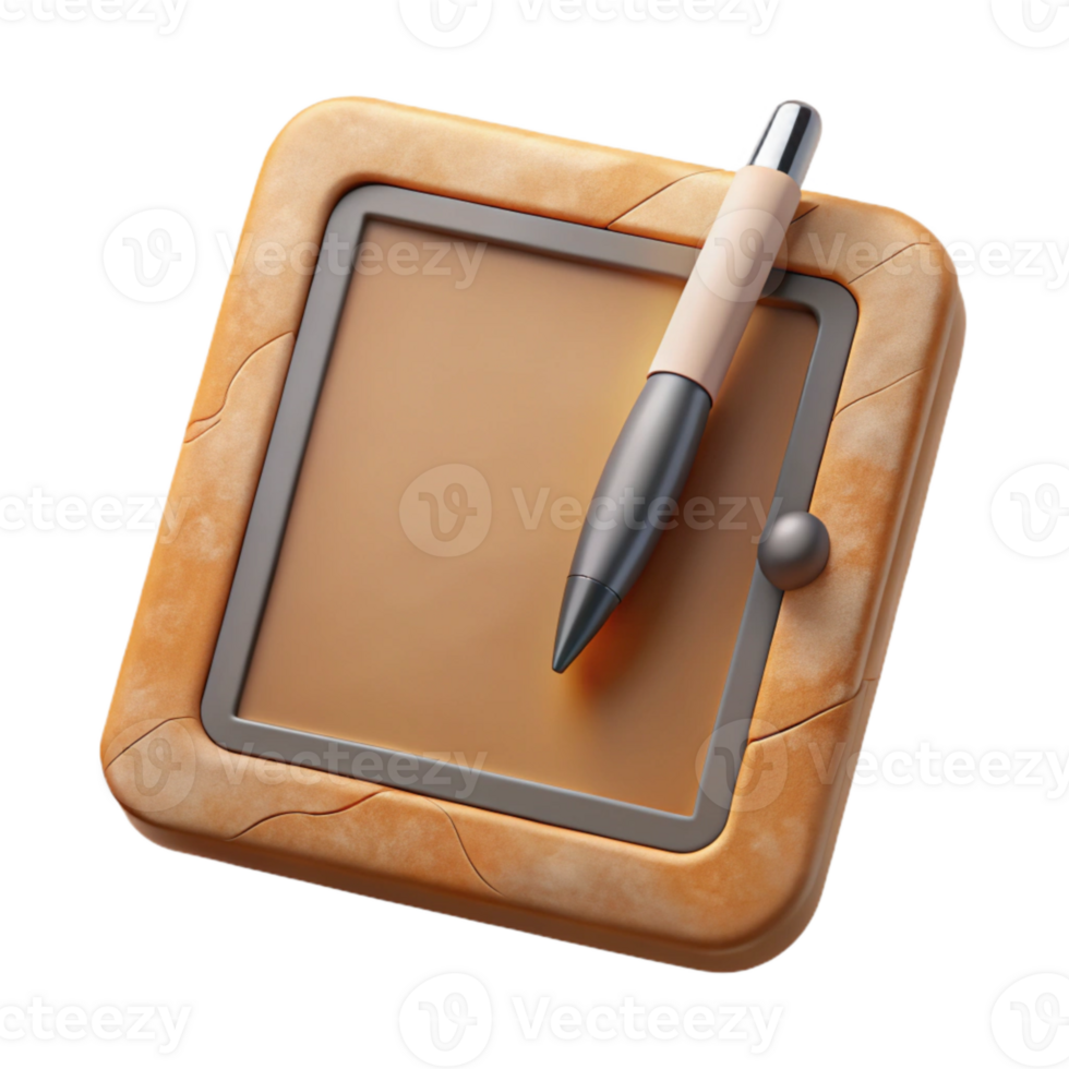 vibrant artistic Tablet with Stylus Isolated professional png