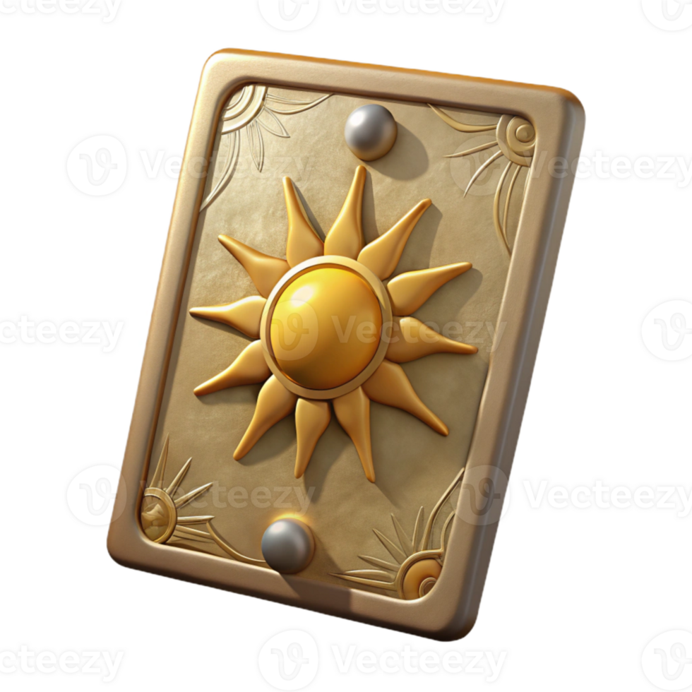 stunning traditional Tarot Card the Sun Isolated original png