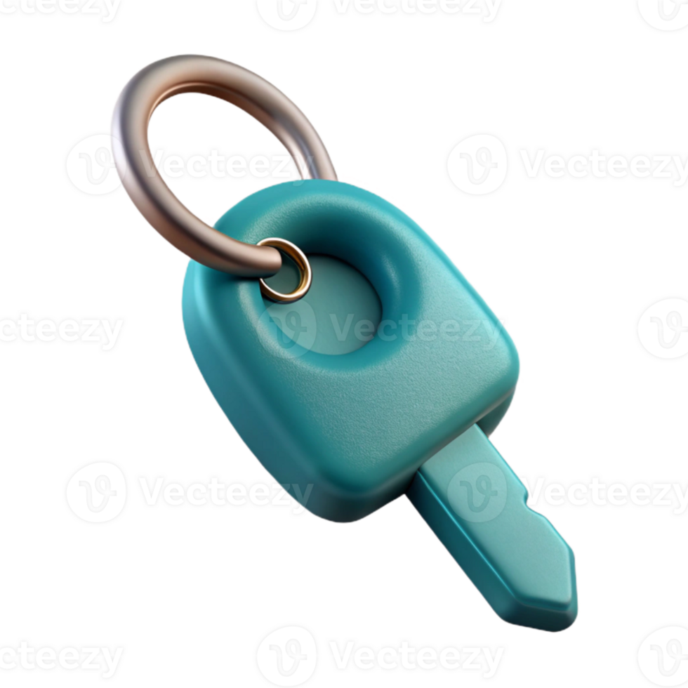 magnificent classic Teal 3d Printed Key Chain Isolated exclusive png