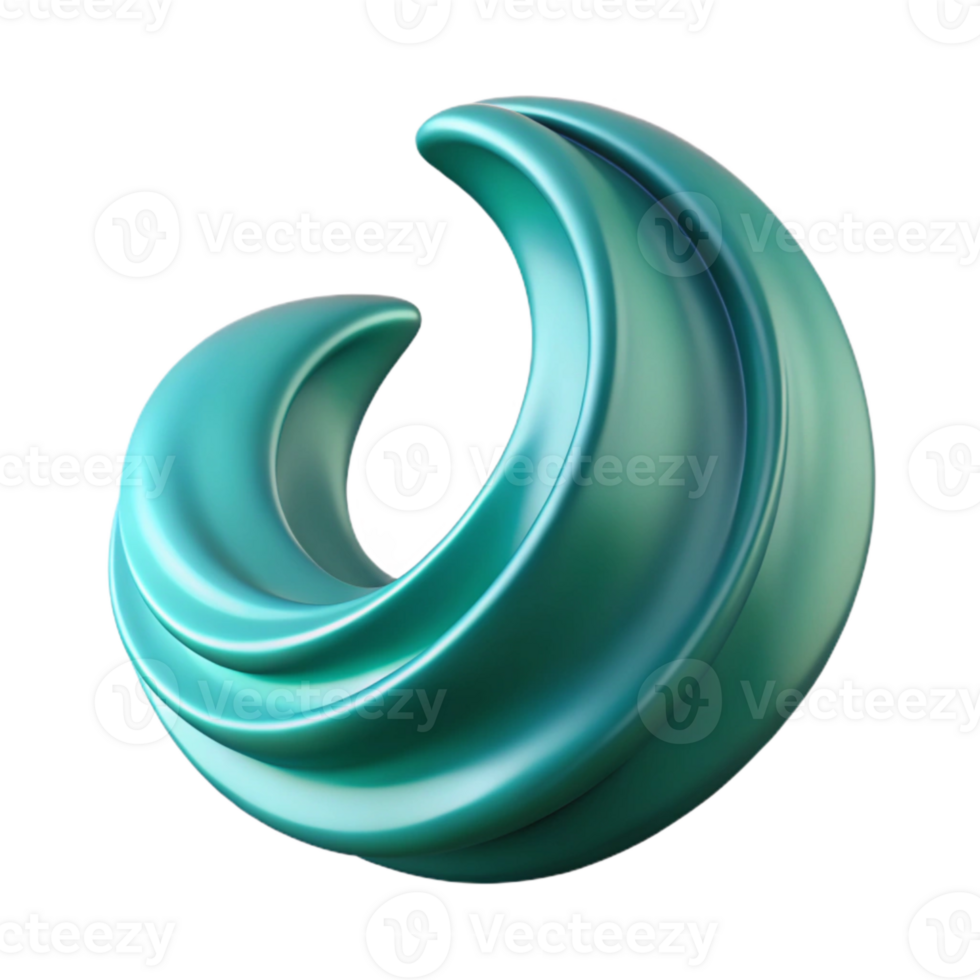 beautiful creative Teal Abstract Wave Isolated with Smooth Edges high quality png