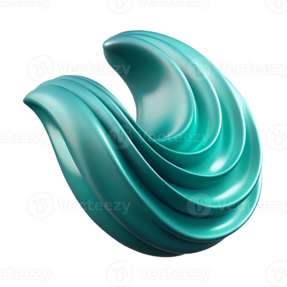 serene artistic Teal Abstract Wave Isolated with Smooth Edges high quality png