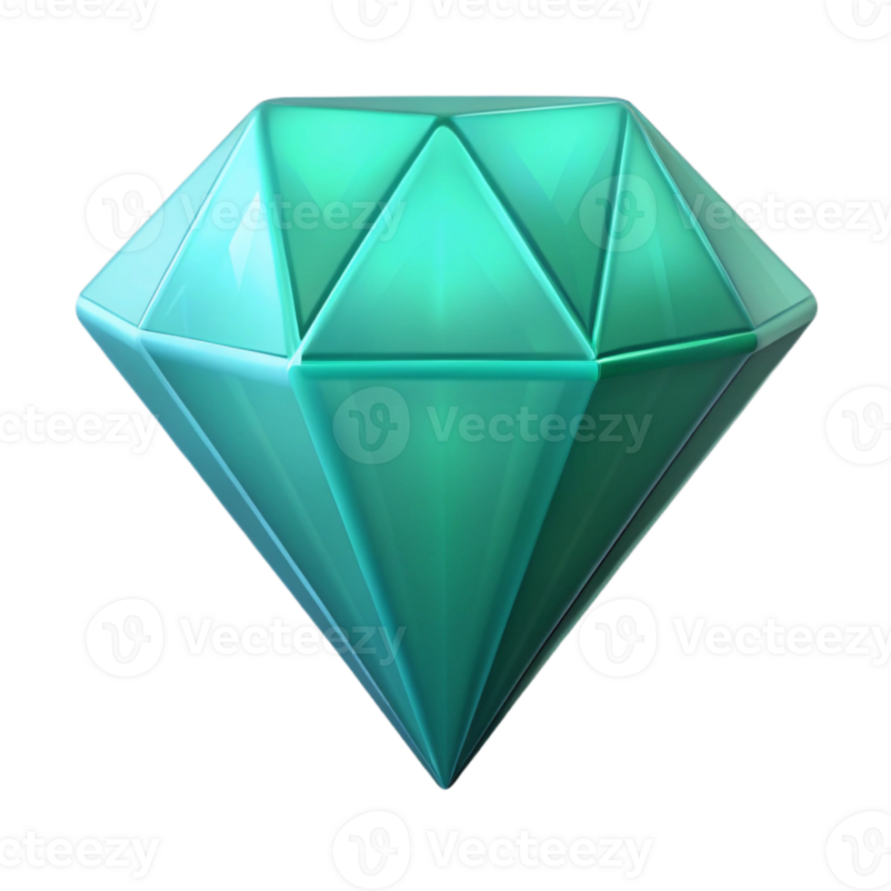 impressive contemporary Teal Diamond Icon Isolated on Transparent Background original png