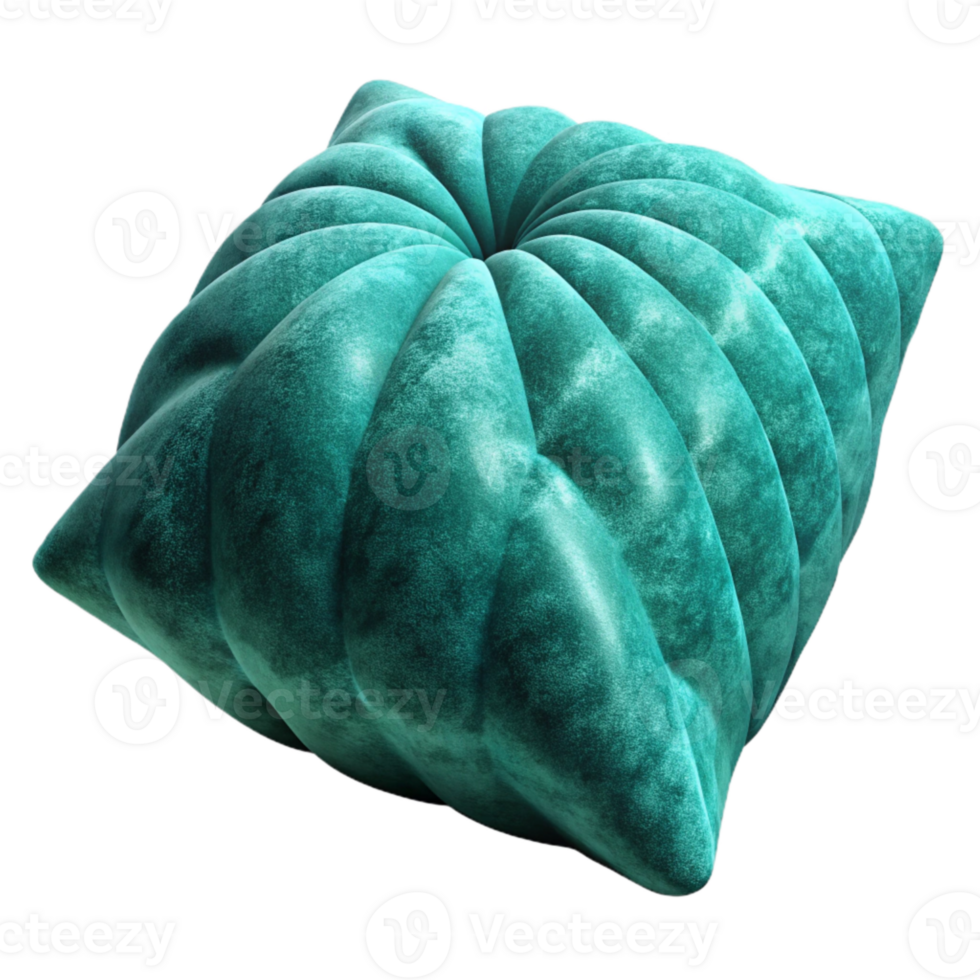 beautiful artistic Teal Green Velvet Pillow Texture Close Up Transparent Background exclusive png