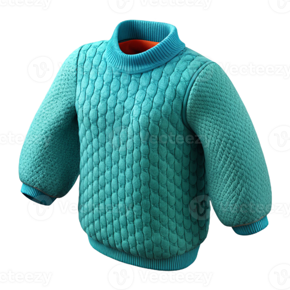 beautiful classic Teal Knitted Sweater Texture Close Up Transparent Background high quality png
