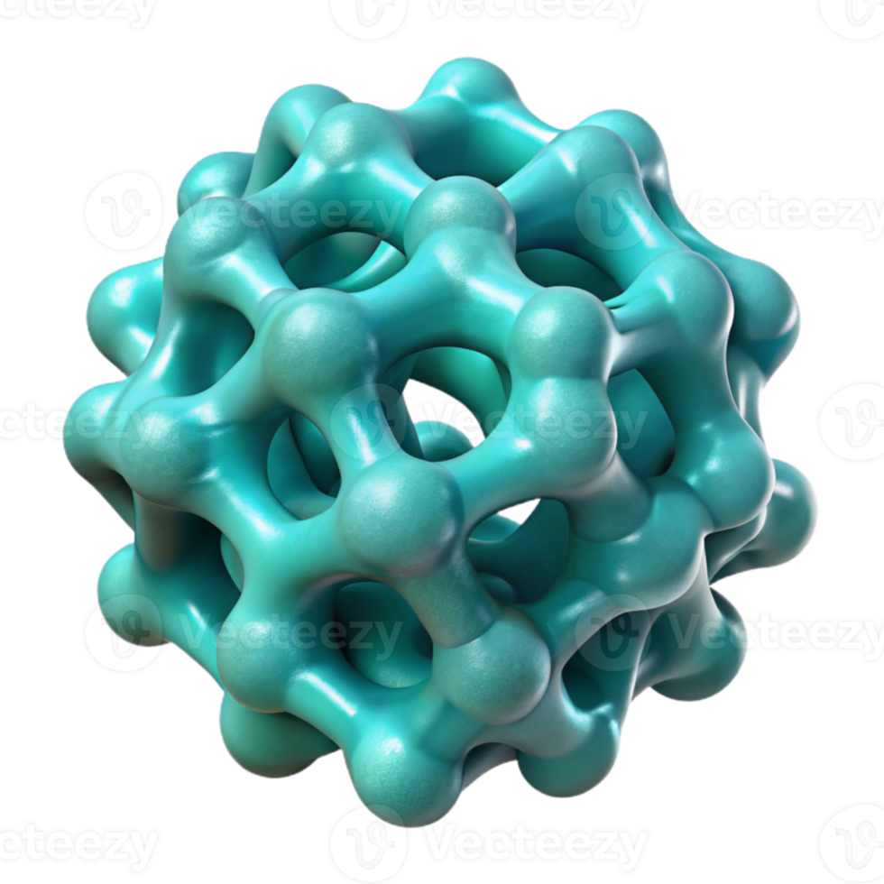 beautiful vintage Teal Synthetic Protein Structure Cutout Element high resolution png