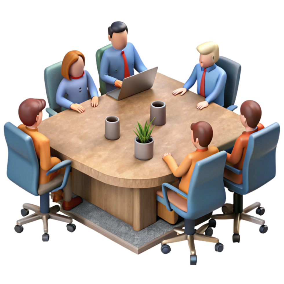 stunning rustic Team Meeting in Conference Room Cutout png
