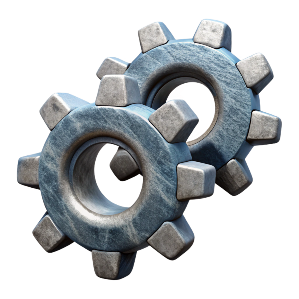 dramatic vintage Teamwork Gear Cogs Interlocking Transparent Background high quality png