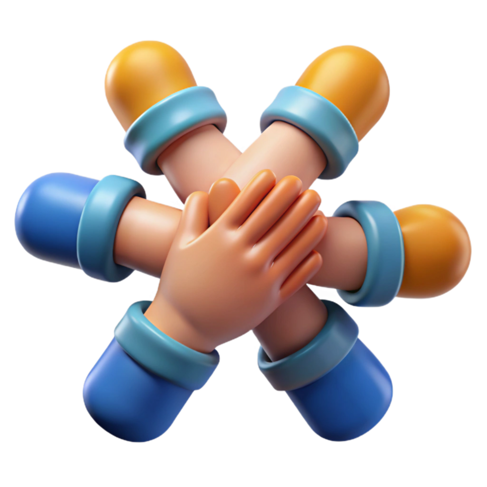 serene rustic Teamwork Hands United in Center Isolated high resolution png