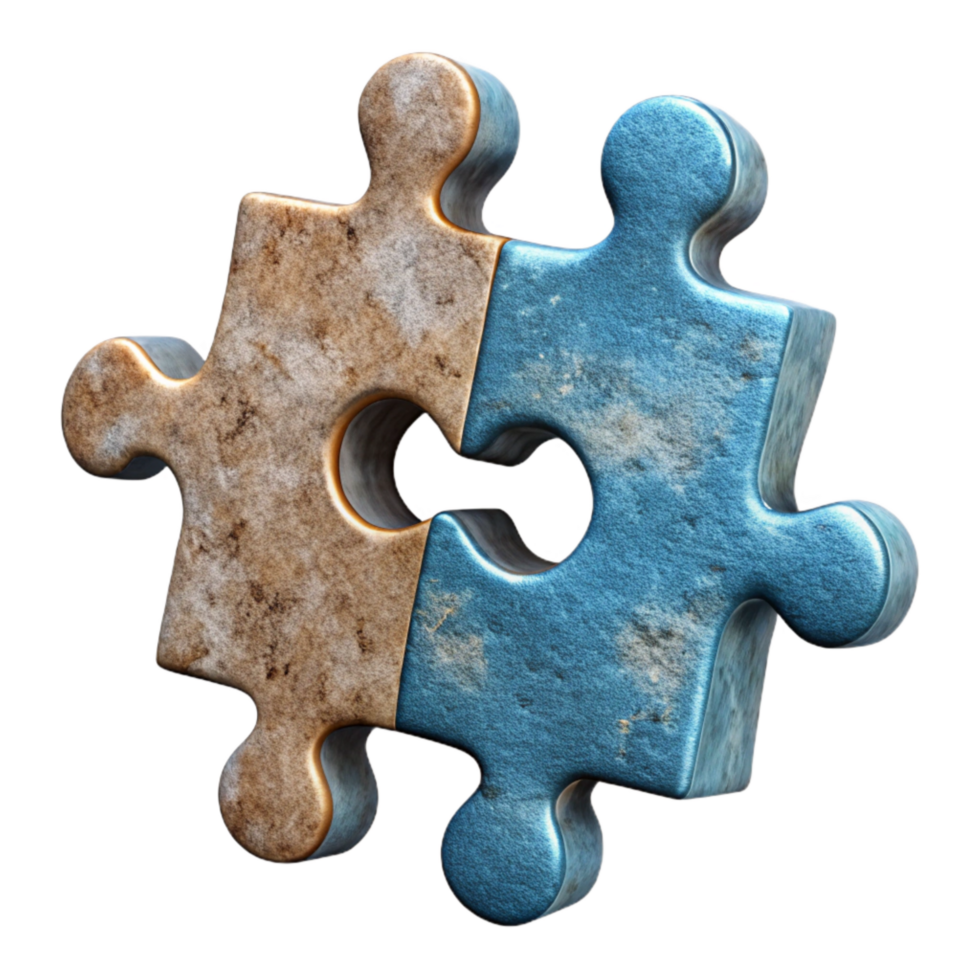 vibrant abstract Teamwork Puzzle Pieces Connected Cutout Element high resolution png