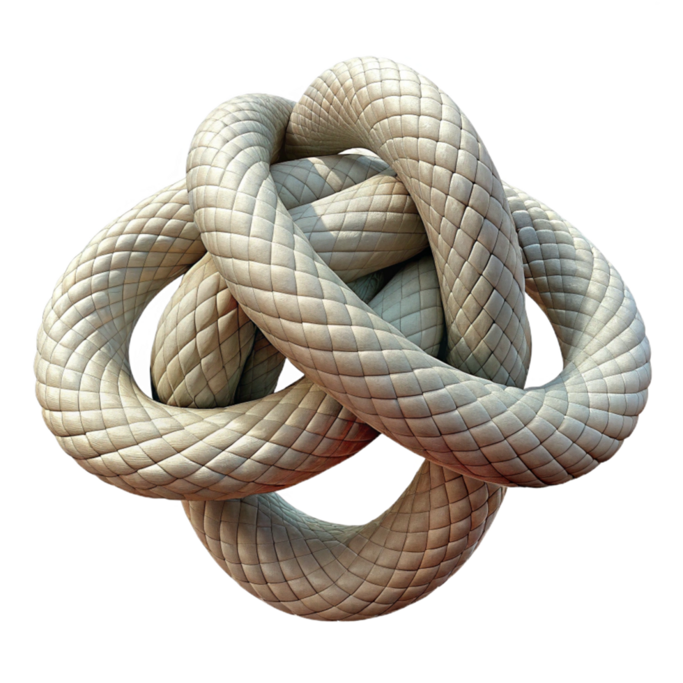 beautiful rustic Teamwork Rope Knot Tied Together Isolated original png