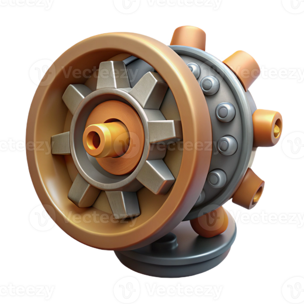 vibrant rustic Time Travel Device with Glowing Buttons Transparent Background high quality png