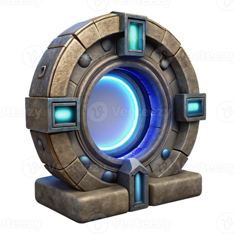 magnificent abstract Time Travel Portal with Glowing Frame Isolated original png
