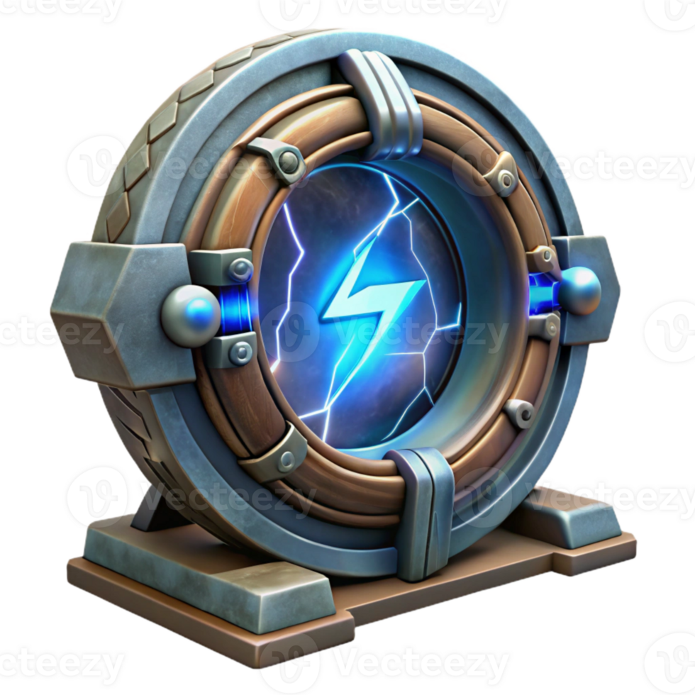 magnificent rustic Time Travel Portal with Glowing Frame Isolated png