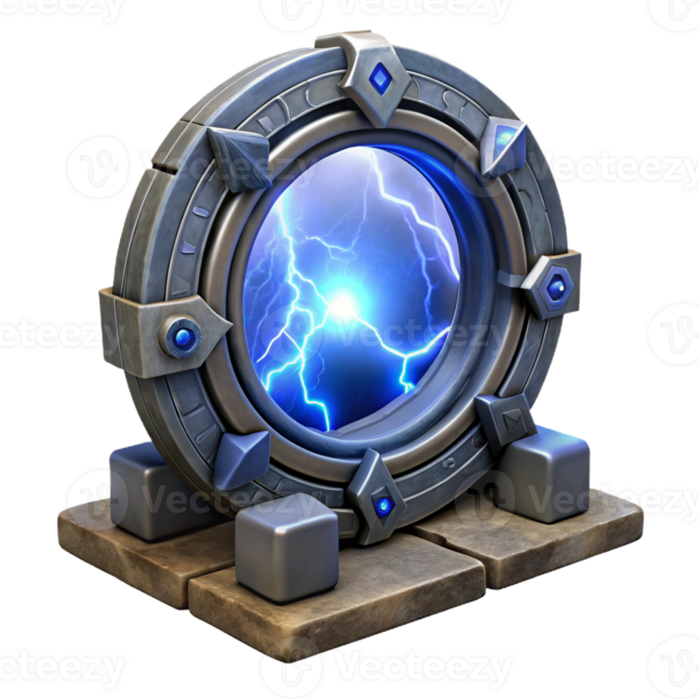 stunning minimalist Time Travel Portal with Glowing Frame Isolated detailed png