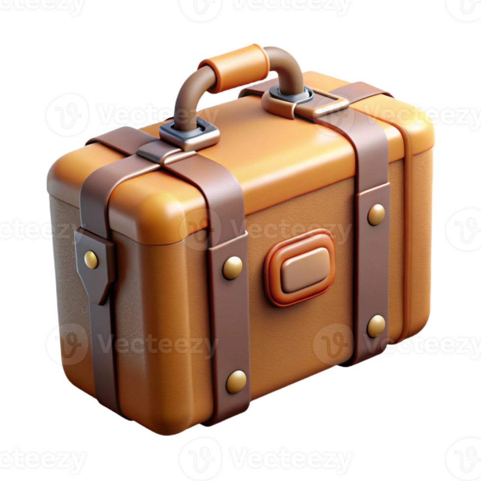impressive minimalist Time Travel Suitcase Retro Style Isolated high quality png