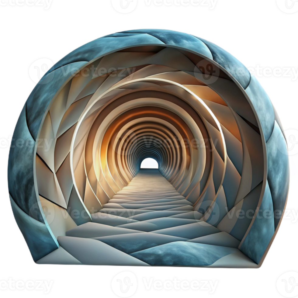 serene vintage Time Warp Tunnel Abstract Design Isolated Element professional png