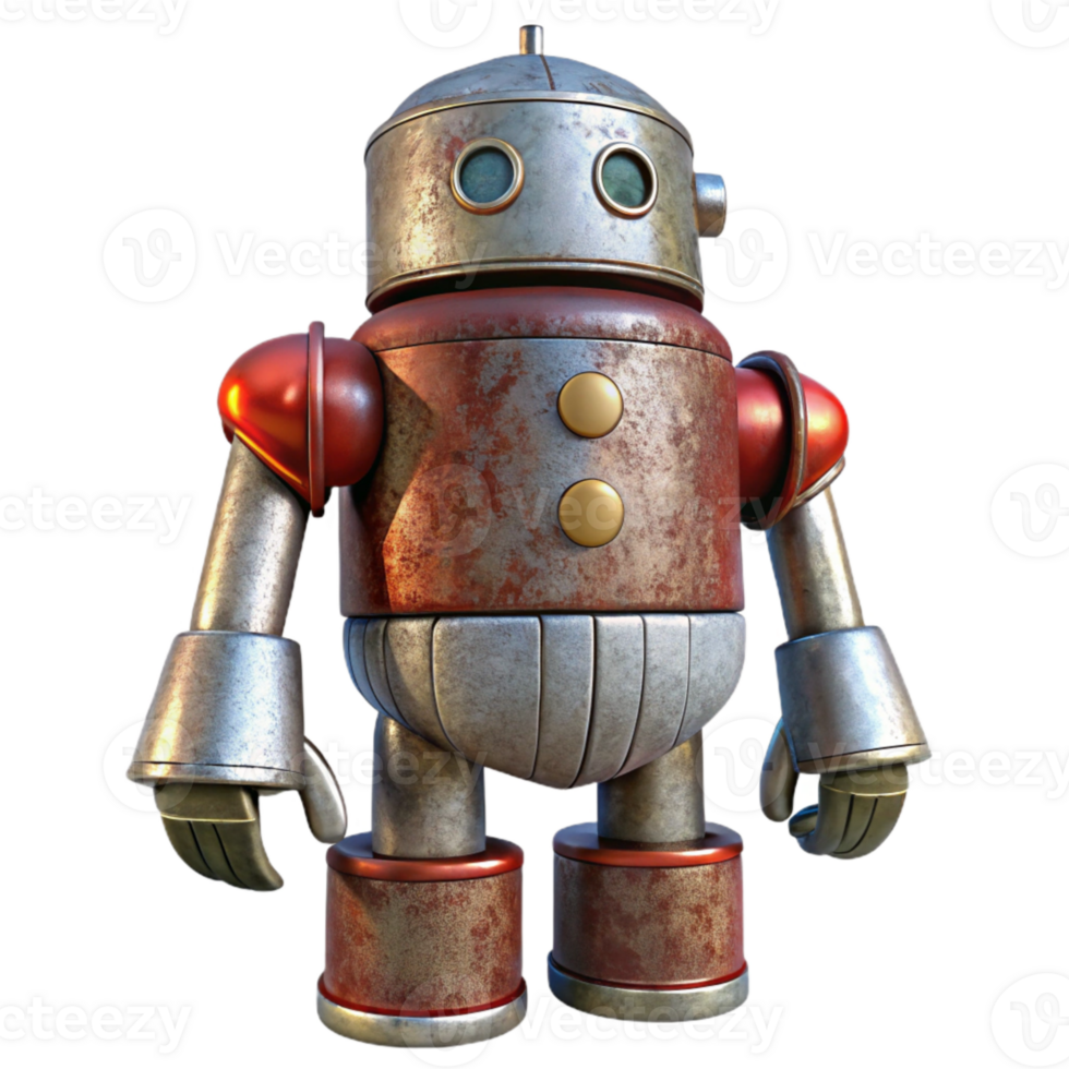 dramatic creative Tin Can Robot Back View Cutout original png