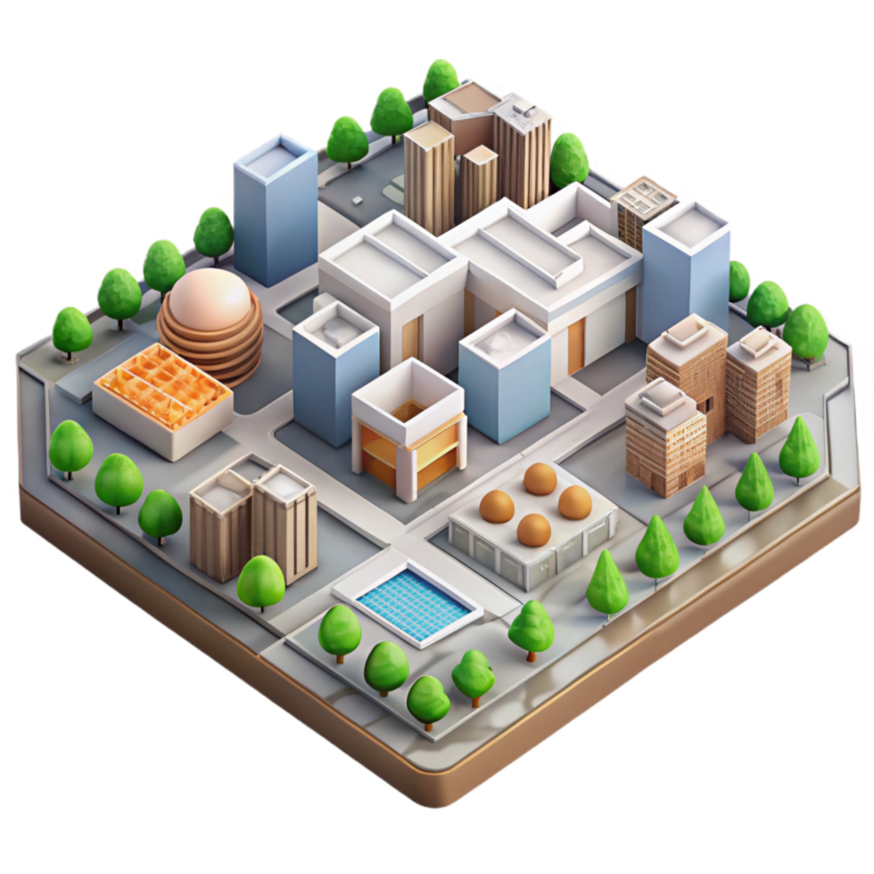 dramatic minimalist Top Down View of Virtual City Grid Cutout Transparent Background exclusive png