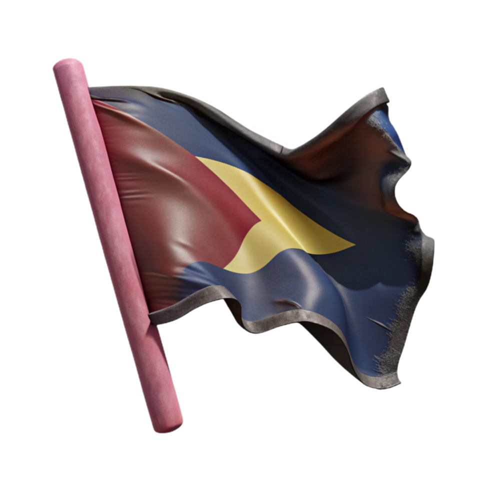 impressive modern Torn Flag with Dark Shadows Cutout premium png