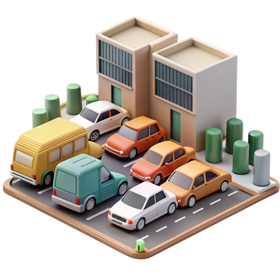 stunning modern Traffic Jam City Street Cars Stopped Transparent Background authentic png
