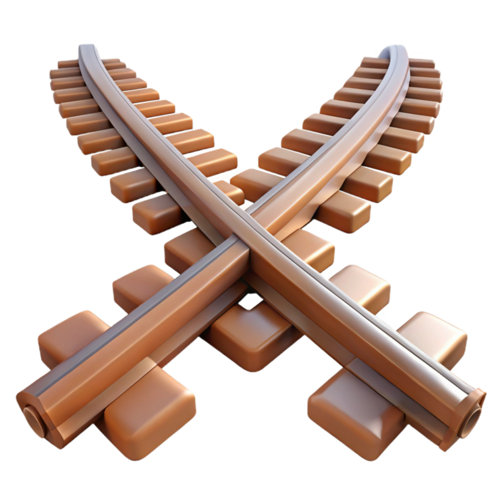 wonderful vintage Train Tracks Diverging Into Separate Paths Transparent Background exclusive png