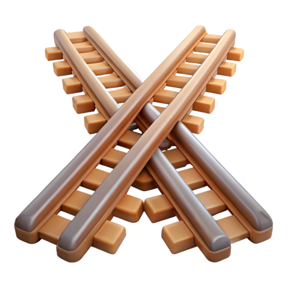 vibrant rustic Train Tracks Diverging Into Separate Paths Transparent Background high resolution png