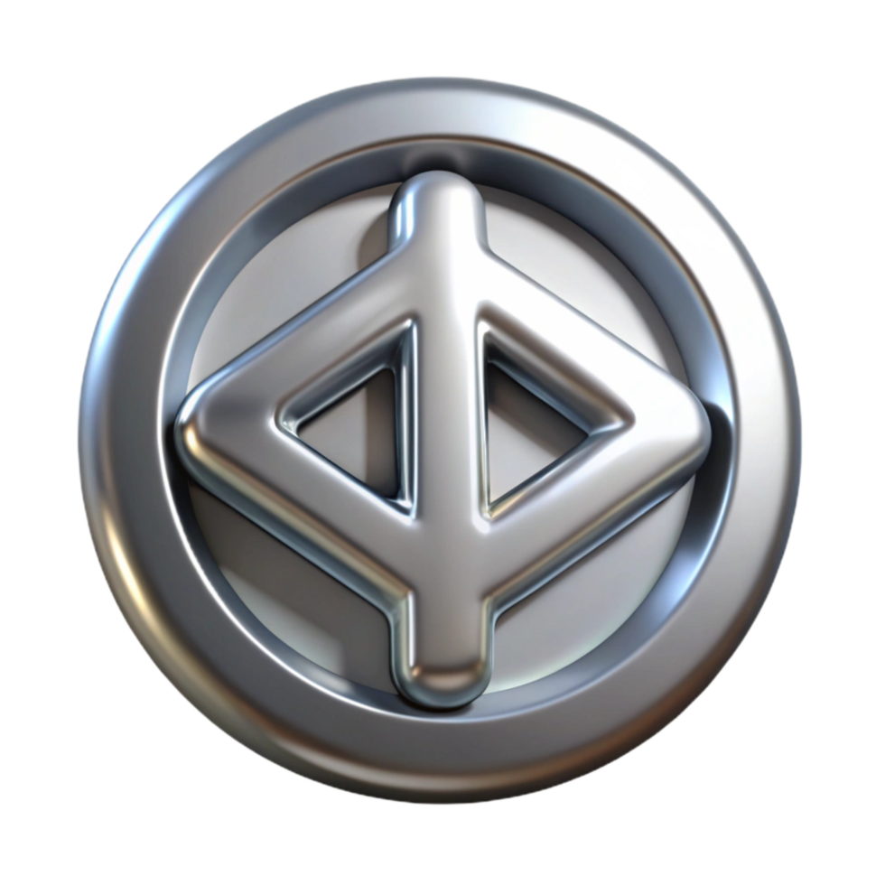 stunning abstract Transhumanist Logo with Silver Sheen Transparent Background authentic png