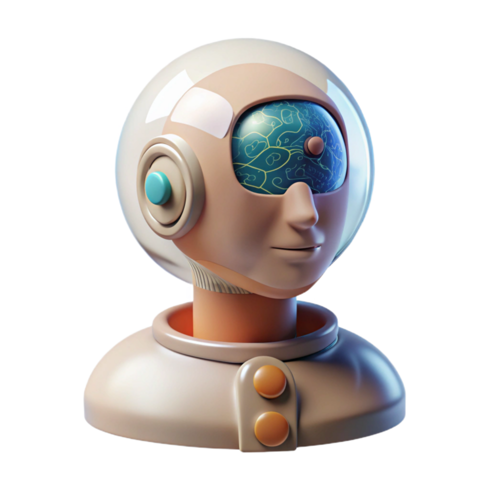 extraordinary modern Transhumanist Philosophy Concept Illustration Transparent Background detailed png