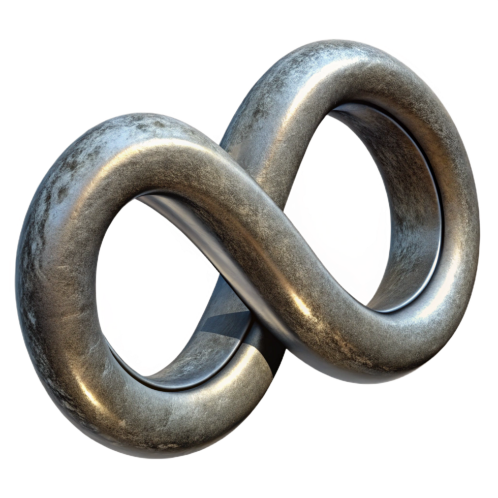 wonderful abstract Transhuman Symbol Infinity Loop Metallic Texture Isolated high resolution png