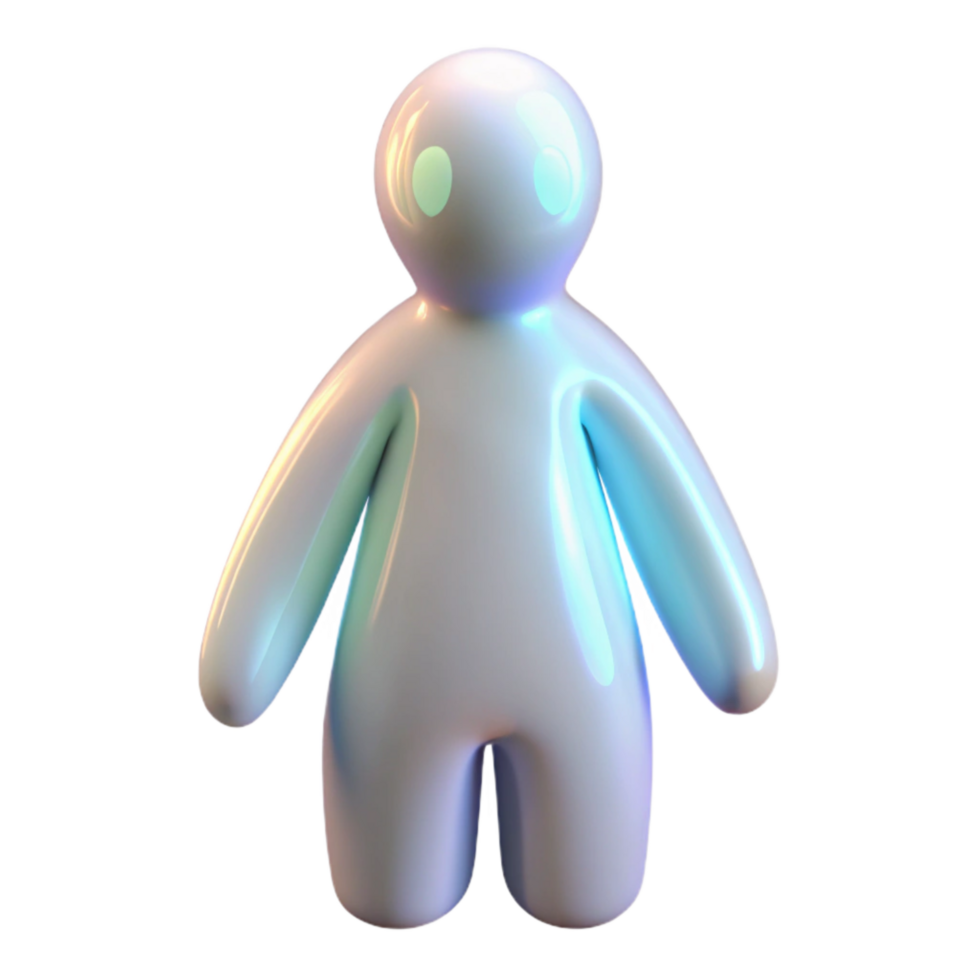 dramatic minimalist Translucent Figure Glowing White Isolated Element png