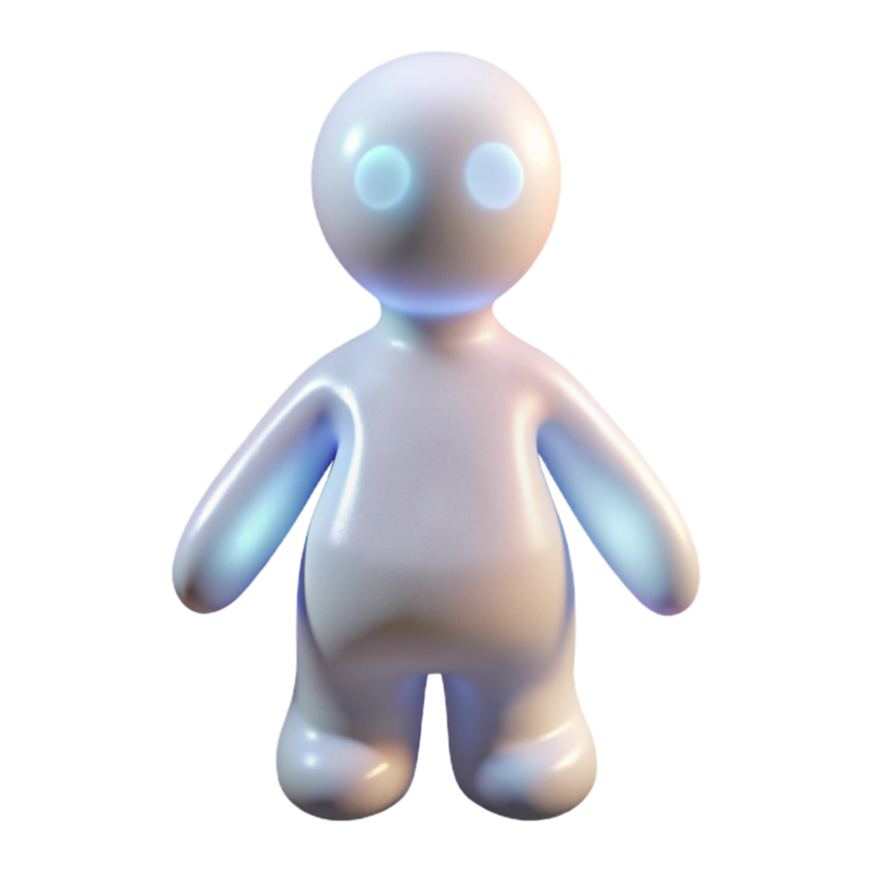 extraordinary minimalist Translucent Figure Glowing White Isolated Element high resolution png
