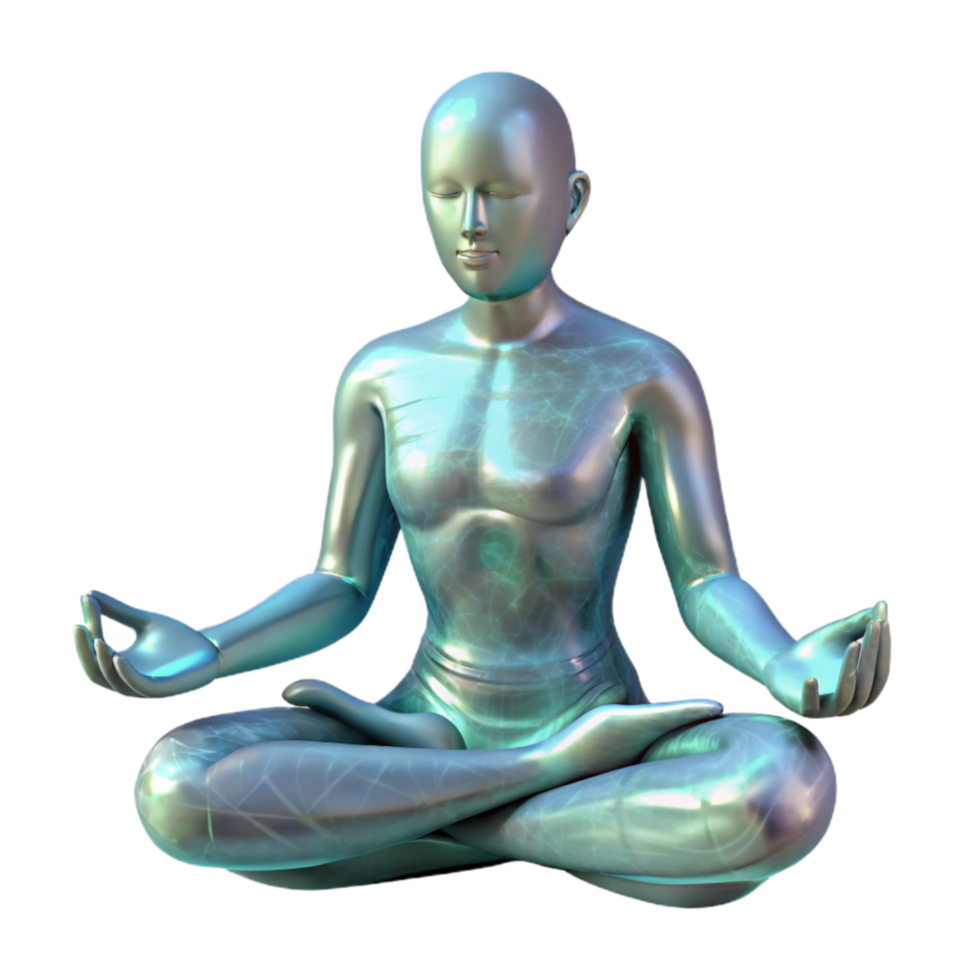 magnificent rustic Translucent Human Figure in Meditation Pose Transparent Background professional png