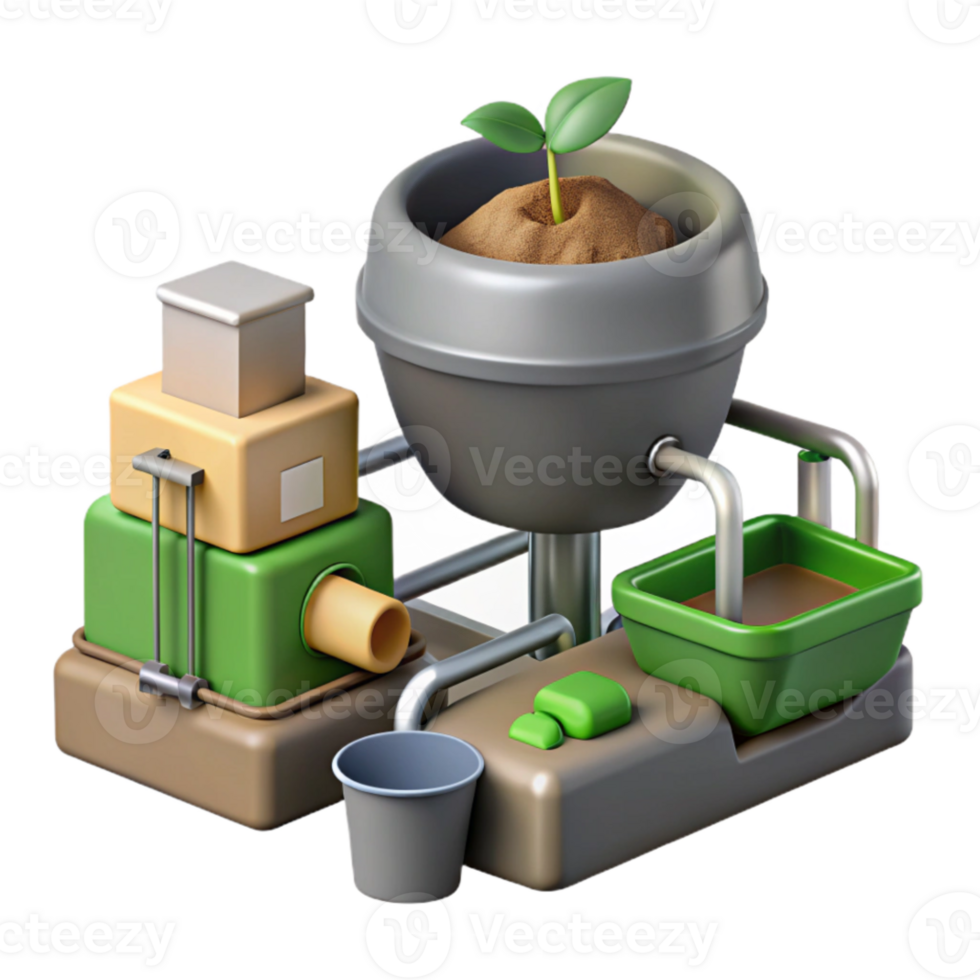 wonderful abstract Urban Composting System Diagram Isolated authentic png