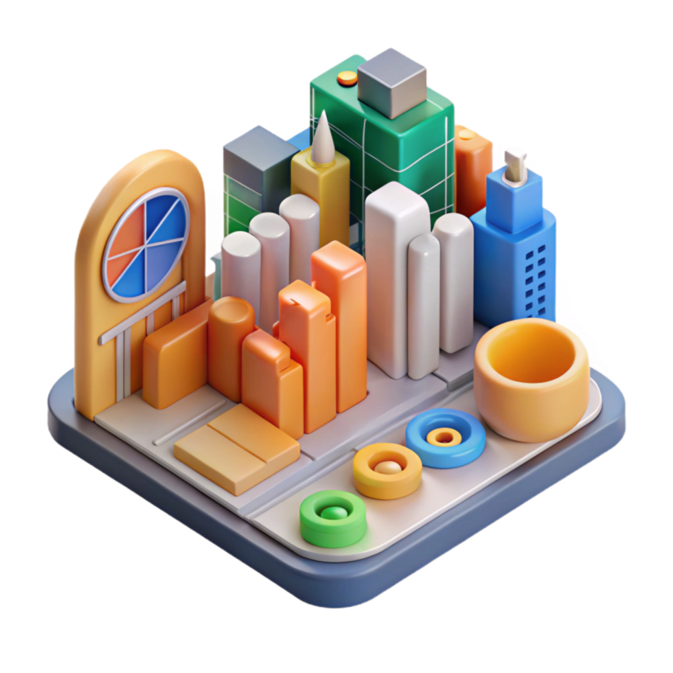 serene classic Urban Data Visualization with Infographics Transparent Background professional png