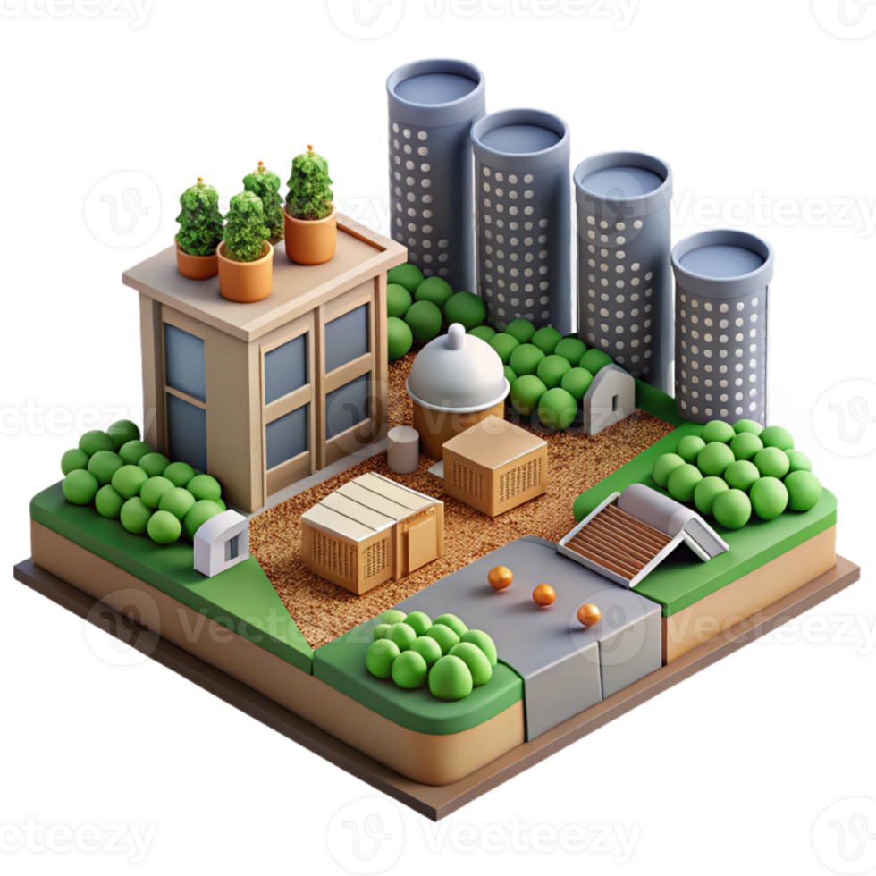 stunning creative Urban Farming Initiative Transparent Background High Angle View exclusive png