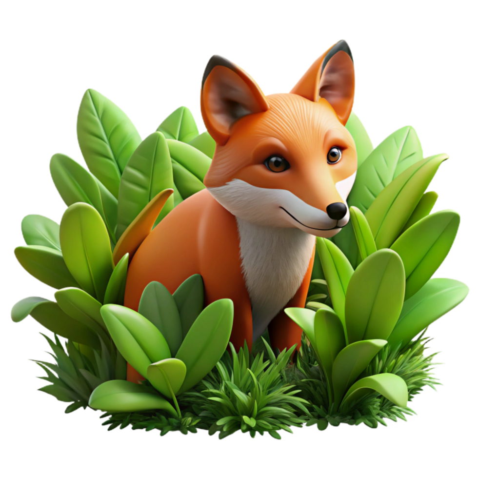 dramatic rustic Urban Fox Hiding in Bushes Isolated Camouflaged original png
