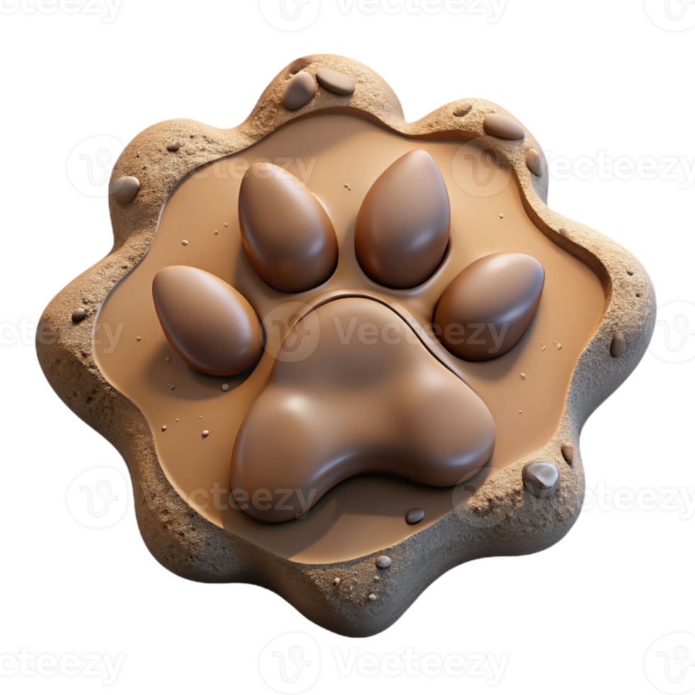 impressive modern Urban Fox Paw Print Cutout Track in Mud professional png