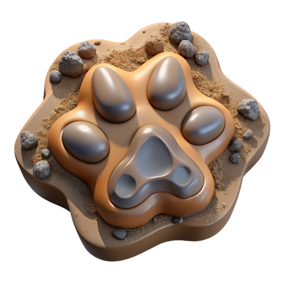 beautiful rustic Urban Fox Paw Print Cutout Track in Mud png