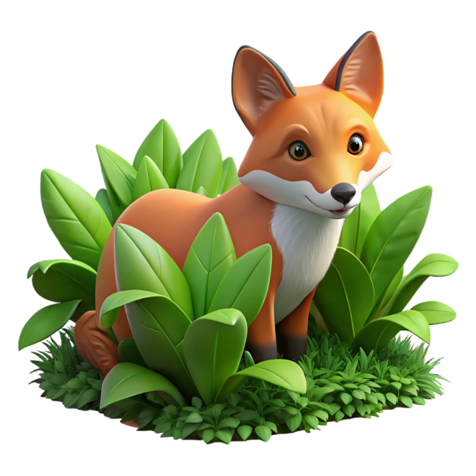 dramatic artistic Urban Fox Hiding in Bushes Isolated Camouflaged original png