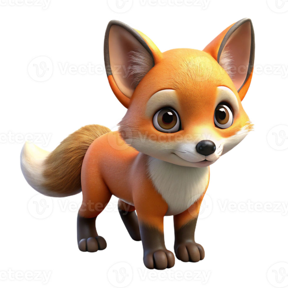 wonderful abstract Urban Fox Pup Isolated Curious Expression premium png