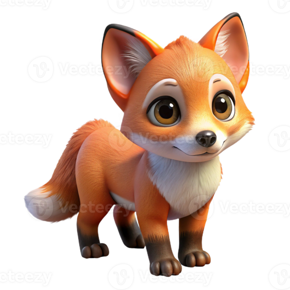 serene artistic Urban Fox Pup Isolated Curious Expression professional png