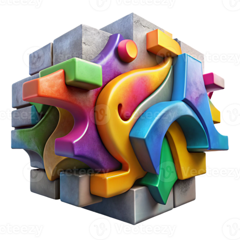 magnificent abstract Urban Graffiti Wall Art Colorful Cutout high quality png
