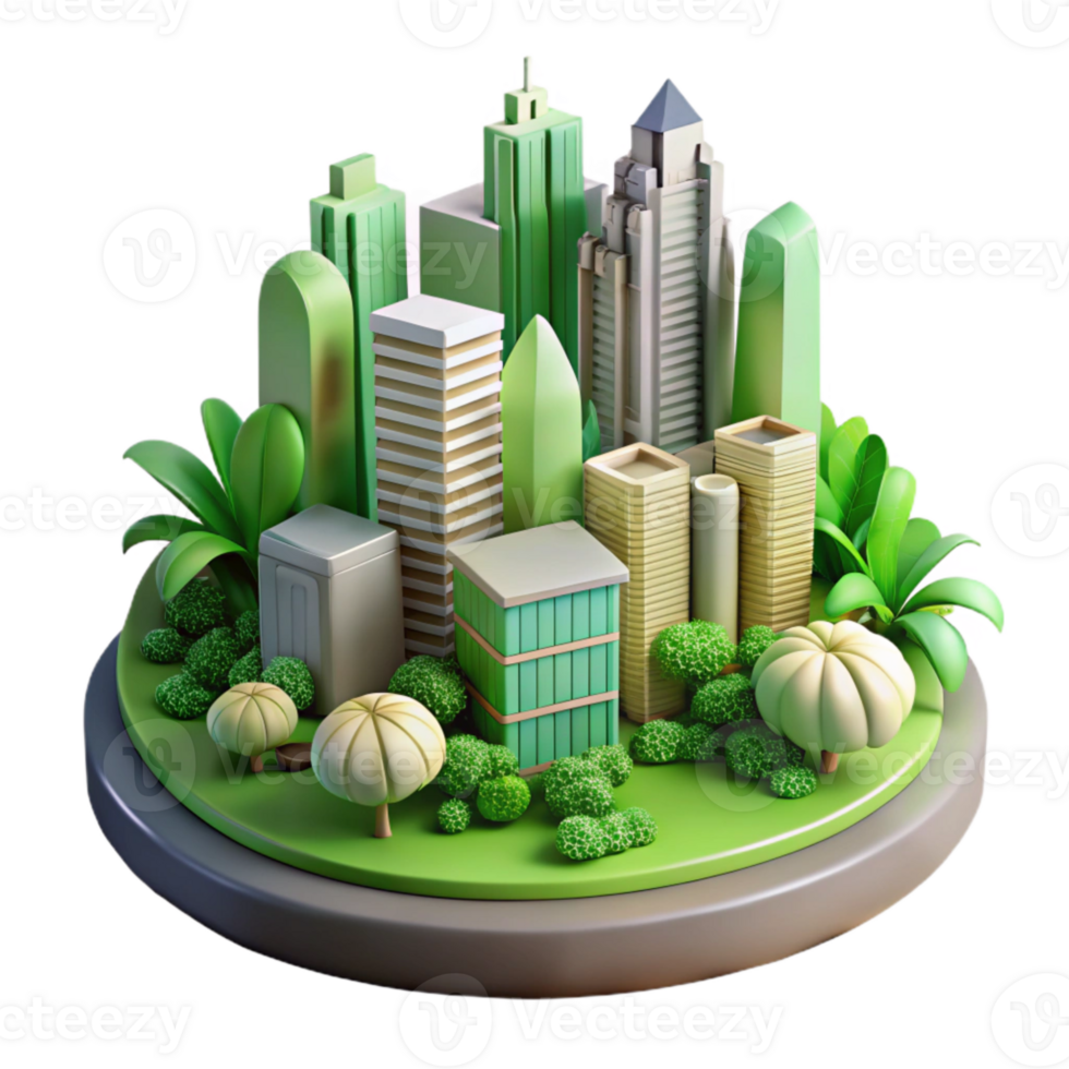 extraordinary abstract Urban Greenery Illustration Transparent Background with Stylized Design high resolution png