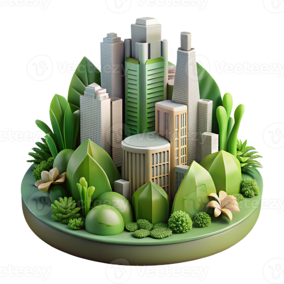 beautiful minimalist Urban Greenery Illustration Transparent Background with Stylized Design premium png